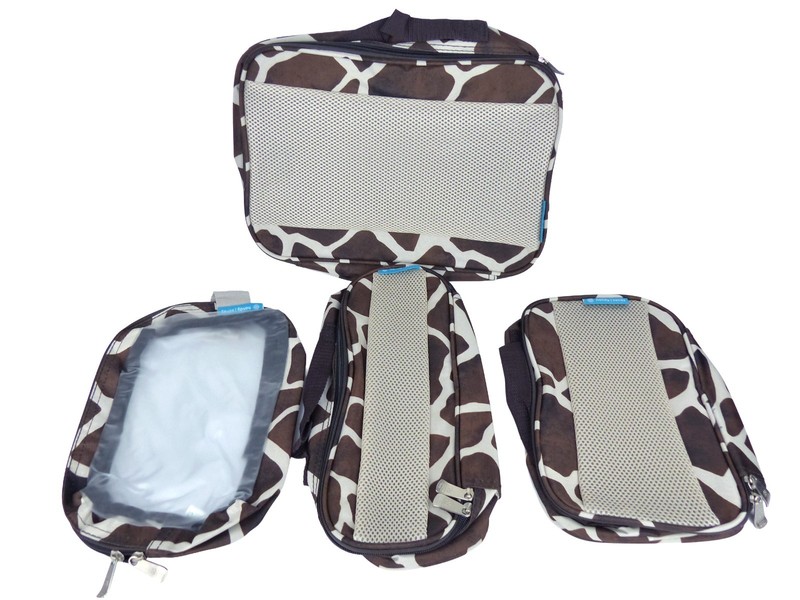 Handy Sandy Deluxe 5 Pc Packing Cube Set Giraffe Print Travel Organizer NWT gallery