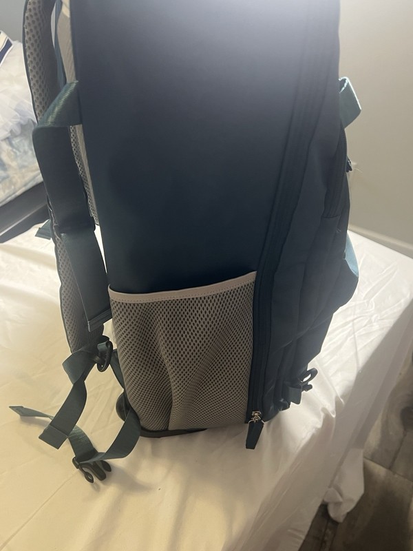Green 22" Nylon Rolling Backpack with Telescopic Handle and Wheels gallery