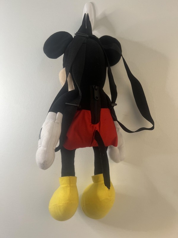 Disney Mickey Mouse Plush Mini Backpack Bag Kids Toddler Black Red Zipper Straps gallery