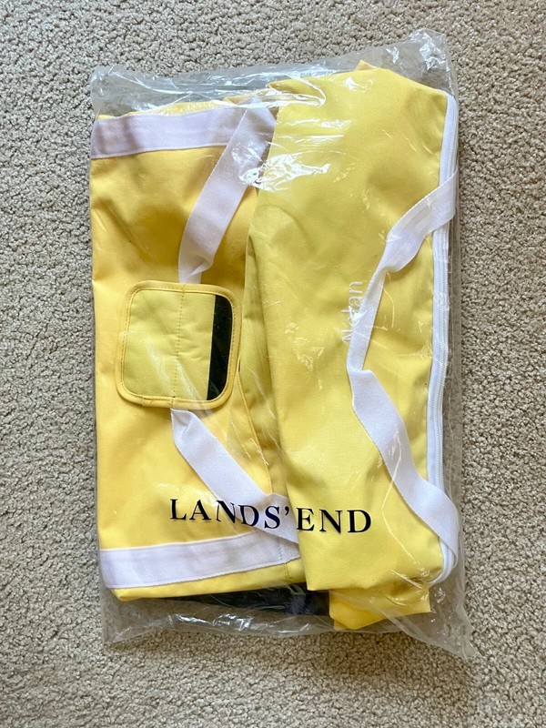 NEW IN BAG Lands End Seagoing Large Duffel Bag Yellow Canvas Embroidered ‘Nolan’