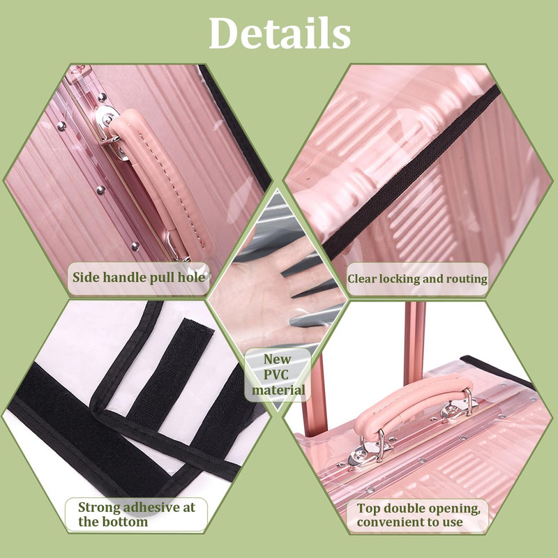 Clear PVC Suitcase Cover Protectors, 24/28 Inch Suitcase Covers Waterproof gallery