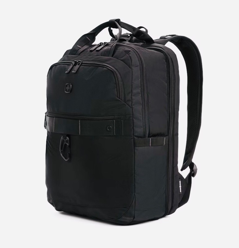 SWISSGEAR ScanSmart Laptop Backpack TSA USB Plug 18” Black 2917 Padded Carabiner