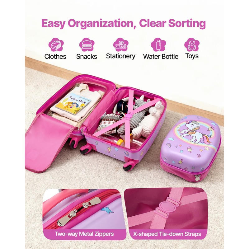 Uimoso 2/5 Piece Children's Luggage Set 18-Inch Unicorn/Dinosaur Travel Suitcase gallery