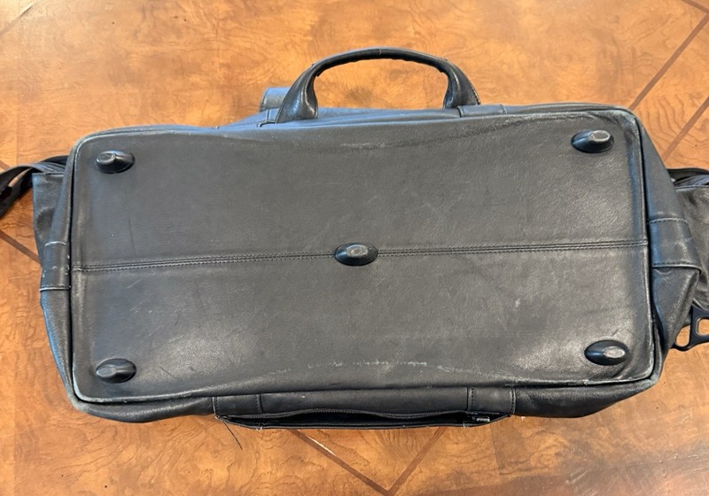 Tumi Alpha 2 Model 92149D2 Soft Sided Leather Duffel Bag Black Carry On gallery