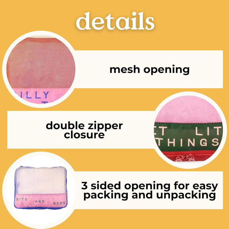 Getaway Polyester and Mesh Packing Cube Set, Includes 4 Foldable Luggage Organiz gallery