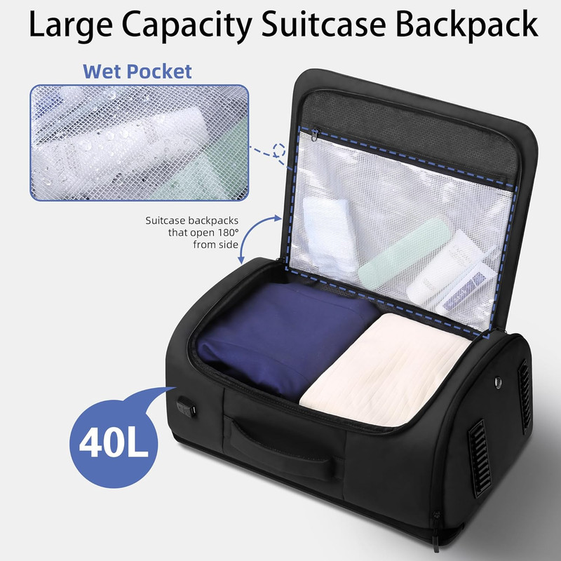 Travel Backpack 40L TSA Friendly Flight Approved Carry-On Luggage, Waterproof Bu gallery