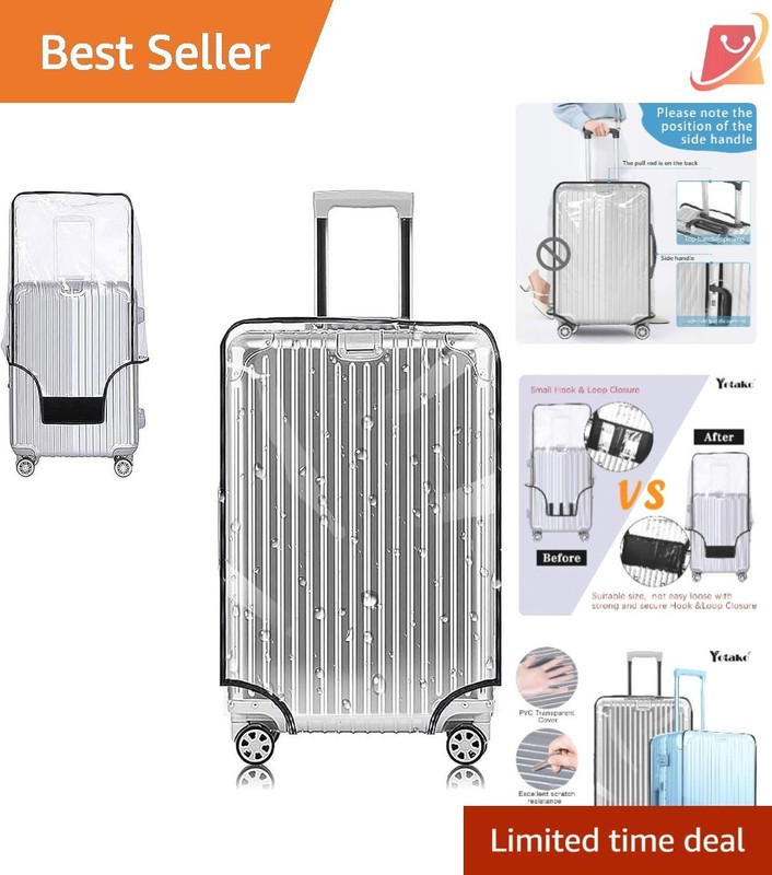 Clear PVC Suitcase Cover 20 Inch Transparent Luggage Protector for Travel