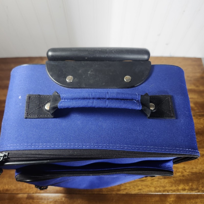 Rolling Suitcase Luggage Extendable Handle Blue And Black 18" X 12" X 6" gallery