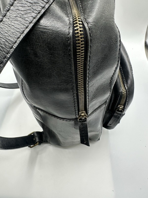 P&P Black Distressed Leather Backpack gallery