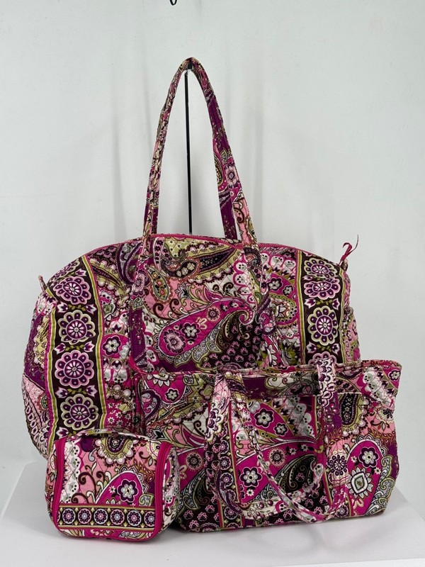 Vera Bradley Very Berry 3-Piece Set XL Travel Duffel Weekender Mandy Travel Bags