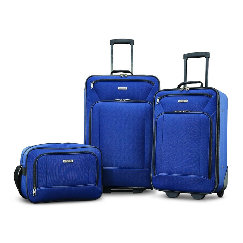 American Tourister Fieldbrook XLT Softside Upright Luggage Navy 3-Piece Set