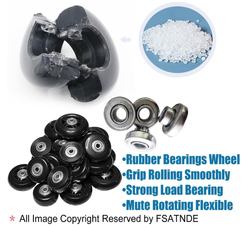 Luggage Suitcase Replacement Wheels Set Suitcase Spinner Wheels 4Pcs PU Bearing gallery