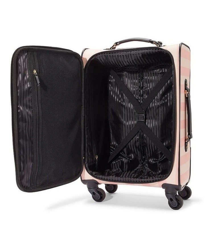 Victoria’s Secret Carry-on Luggage Suitcase, Makeup Pouch Case Travel Set Stripe gallery