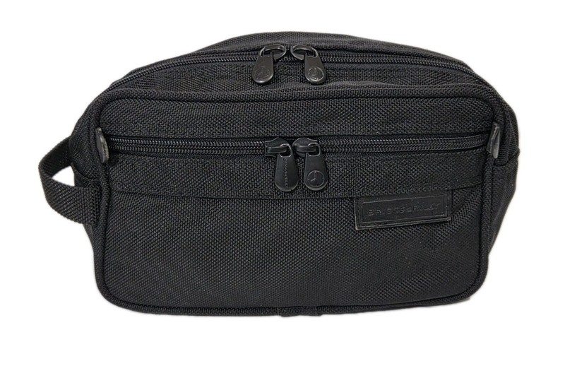 Briggs & Riley Baseline Toiletry Bag Black Ballistic Nylon Zip Dopp Kit