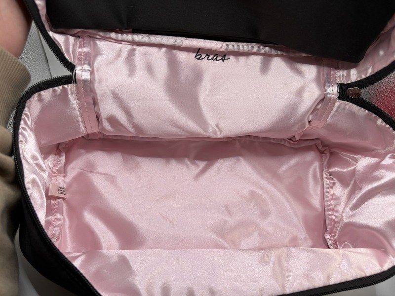Victorias Secret Black With Pink Silk Travel Lingerie Bag gallery