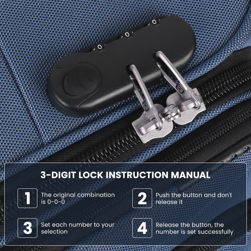 Lightweight Soft Shell Expandable Suitcase with Spinner Wheels & TSA Lock gallery