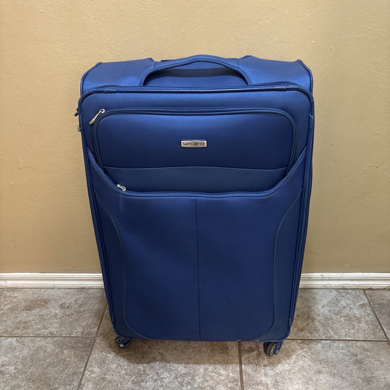 Samsonite Blue Ripstop Wheeled Rolling Large Suitcase Luggage