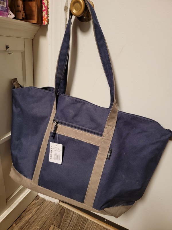 Samsonite Blue & Grey Large Foldable Tot With Handles.