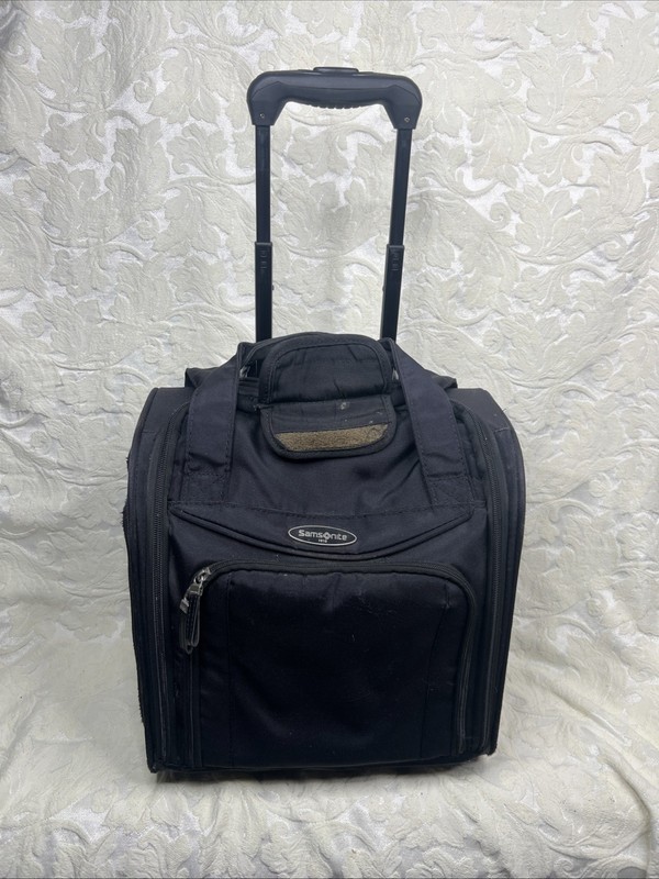 Samsonite Small Rolling Underseater Carry-On Luggage Wheeled Tote Bag Black
