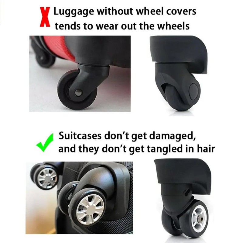 8pcs Travel Luggage Caster Shoes Silicone Suitcase Wheels Protection Cover gallery