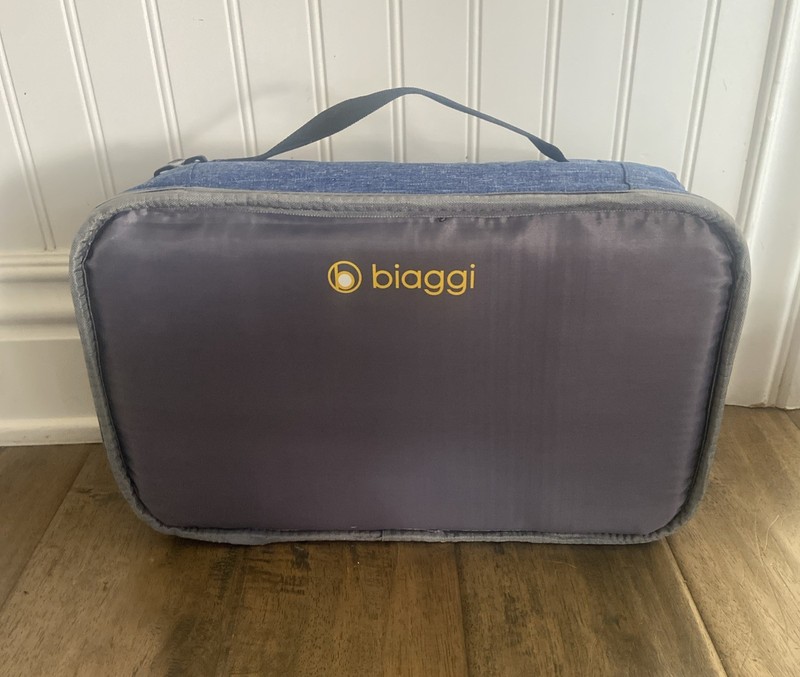 Biaggi Zipsak Blue Jean Expandable Luggage Bag Carry-on With Wheels 18”