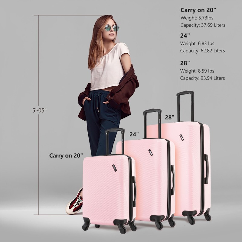 DUKAP Discovery Hard Shell Luggage Set Spinner Wheels Travel Suitcase 20 24 28 gallery
