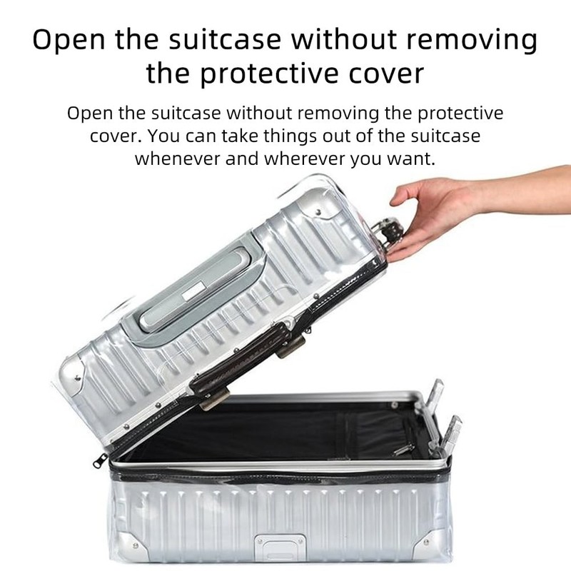 Veki Clear Suitcase Cover PVC Protector with Zip, Waterproof Transparent Lugg... gallery