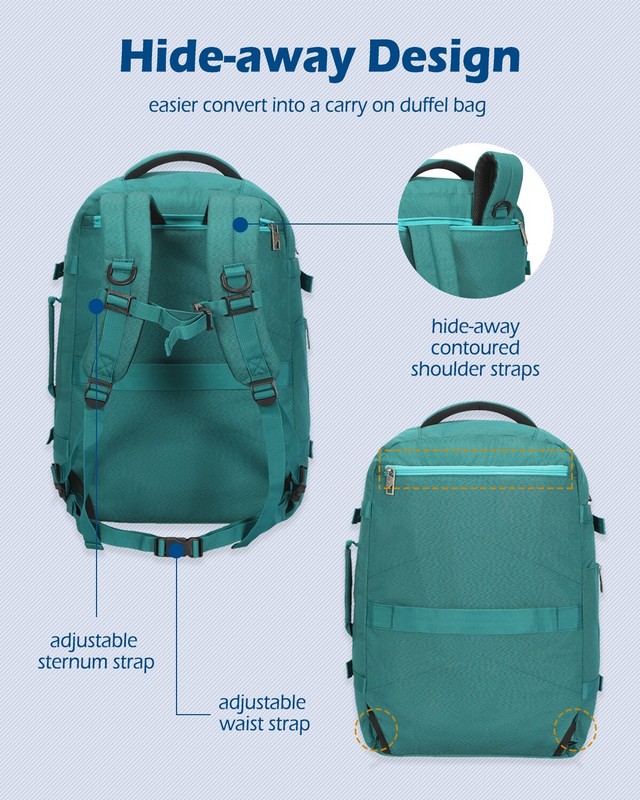 Hynes Eagle Expandable Travel Backpack 40L Cabin Approved Carry on Laptop Bags gallery