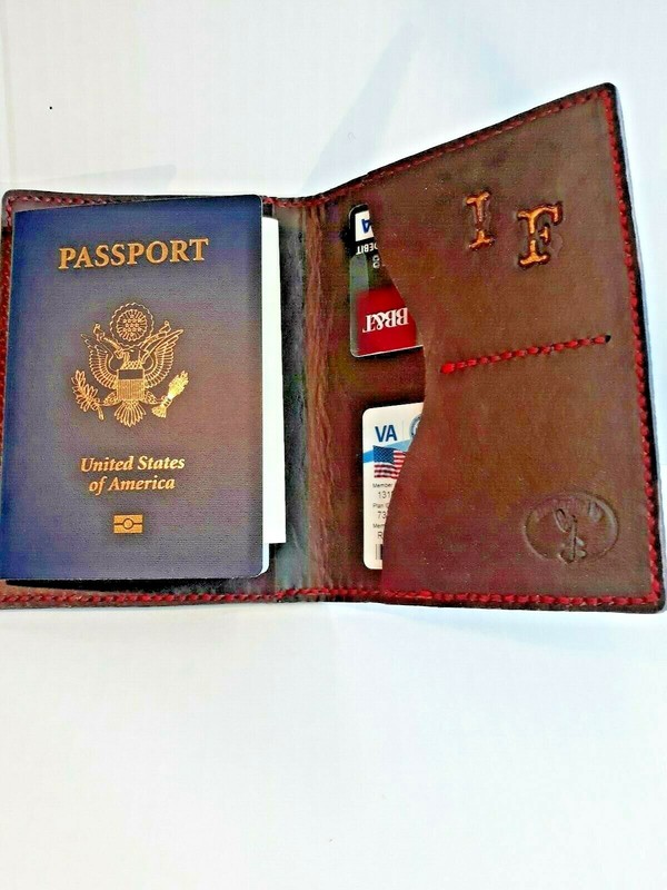 PASSPORT Wallet Handmade Bi-Fold – with a FREE Personalized matching Key Fob