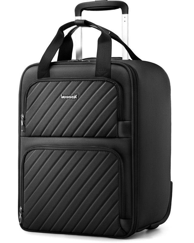 Lightweight Underseat Carry-On Luggage with Wheels, Soft-Sided 16″ Capacity