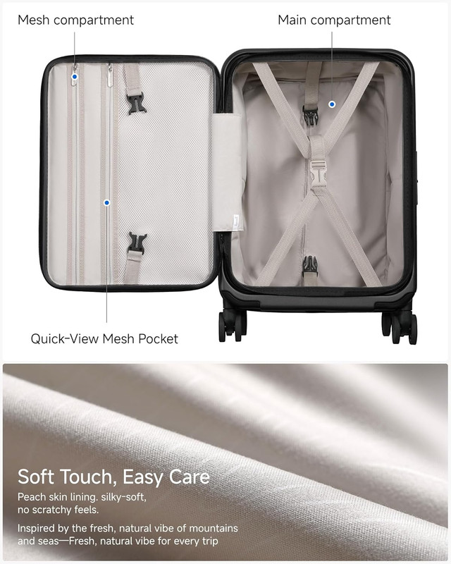20" Expandable Polycarbonate Hard Shell Carry-On Luggage with Wheels gallery