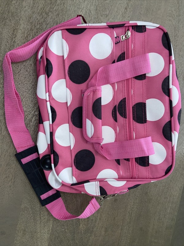 Double Handle 14 Inch Tote Pink Dots Fox Luggage,Rockland NWT gallery