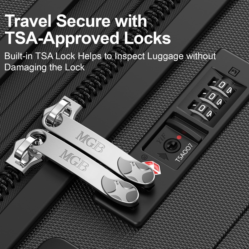 Checked Luggage Large PC Hard Shell 17x10x26in 7LB TSA Lock - Lightweight gallery