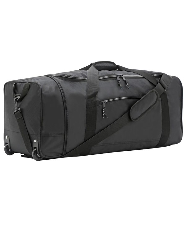 32-Inch Large Compactible Gray Rolling Duffel Bag for Travel