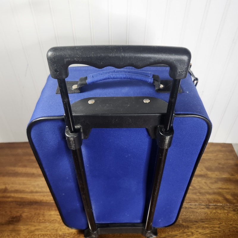 Rolling Suitcase Luggage Extendable Handle Blue And Black 18" X 12" X 6" gallery