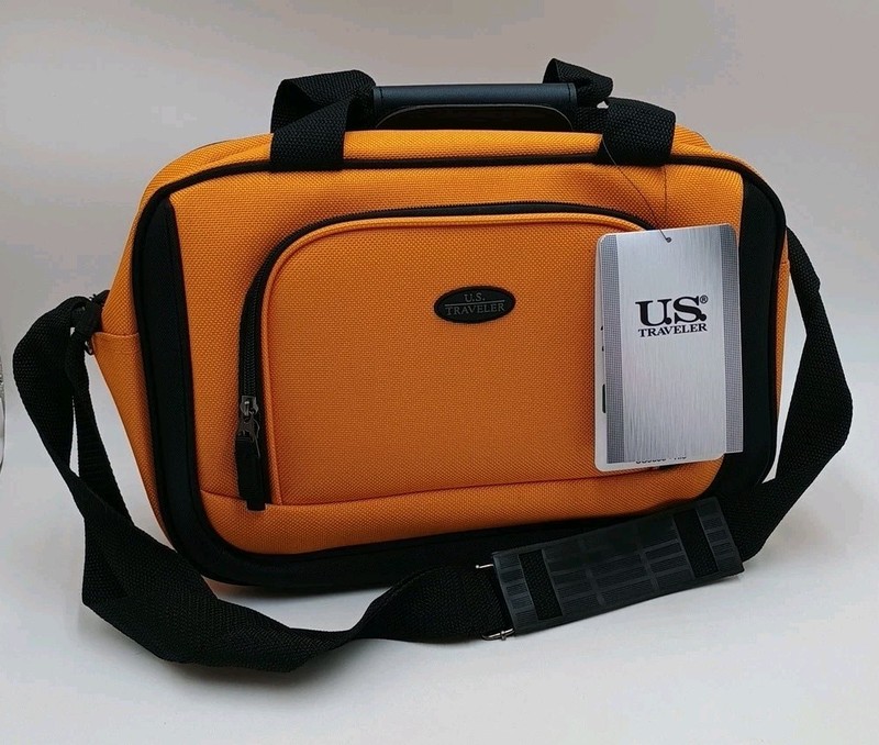 U.S. Traveler Carry On Shoulder Bag Orange Personal Item Adjustable Strap New