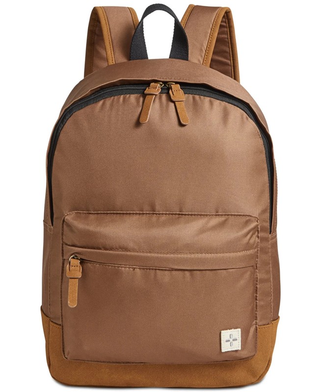 Sun + Stone Men’s Riley Canvas Color blocked Backpack Brown Size Large