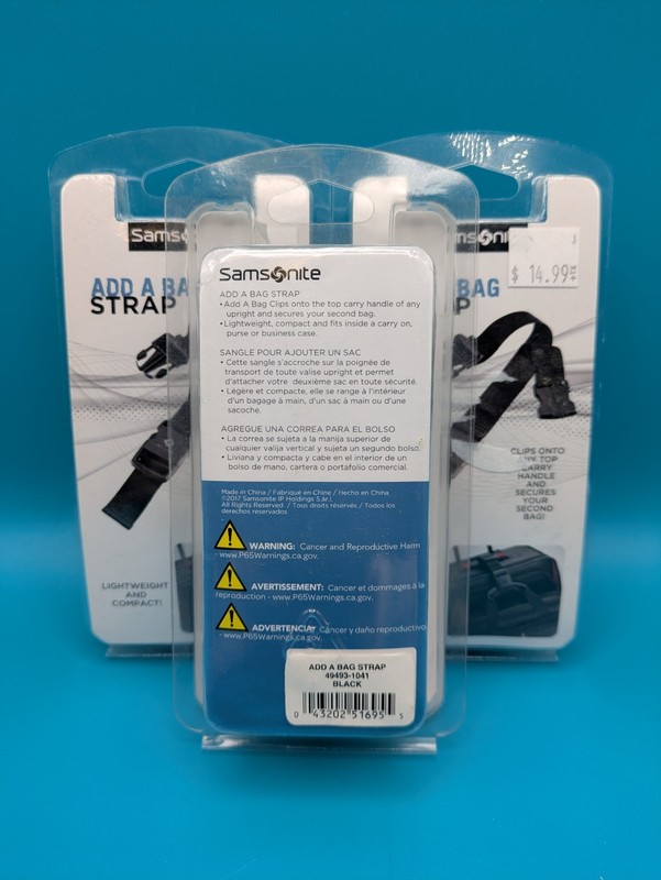 Samsonite Add-A-Bag Strap Black One Size Travel Lot of 3 gallery