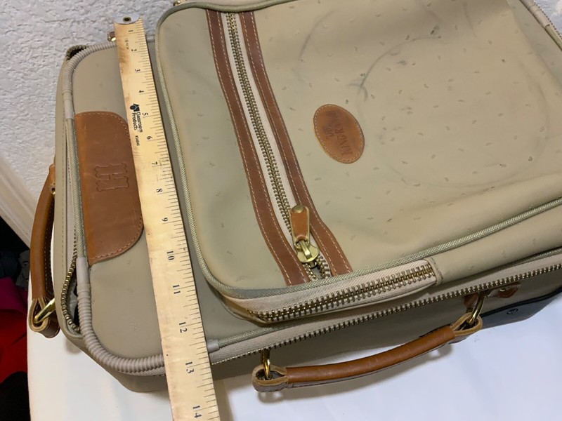King Ranch, leather trim suitcase roller bag carry-on, luggage 18” gallery