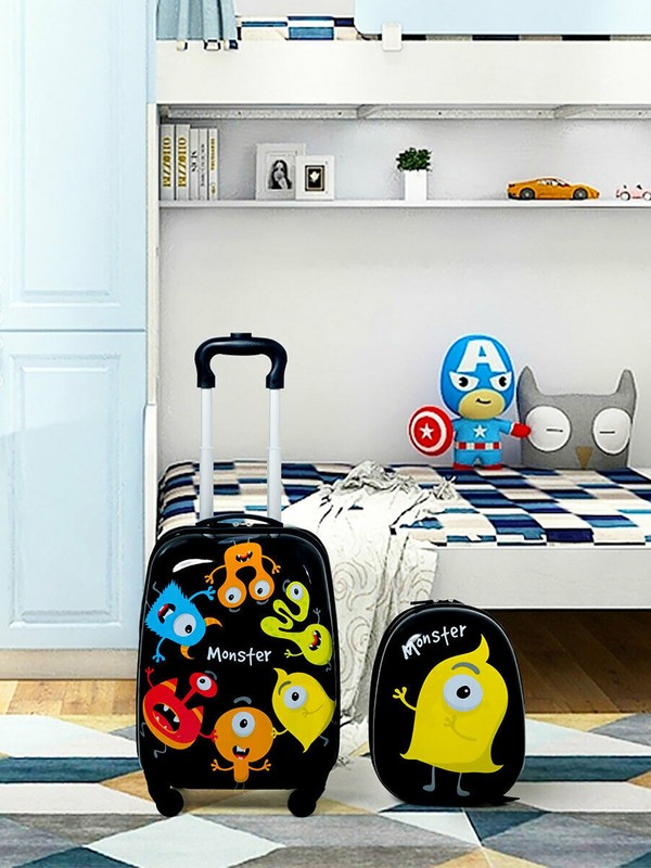 2PC Kids Luggage Set Backpack & Rolling Suitcase for School Travel ABS gallery