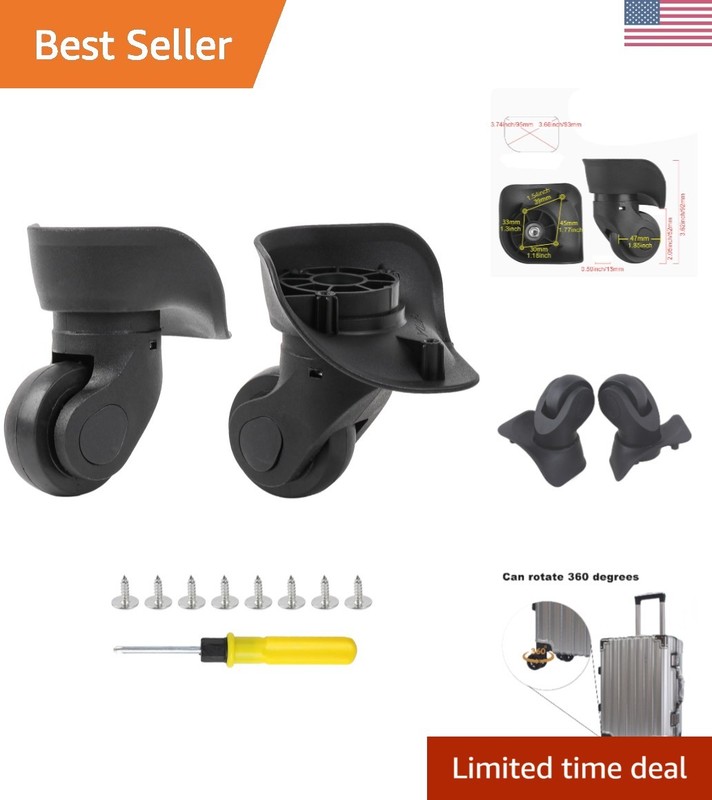 High-Quality Hard Shell Suitcase Swivel Wheels – Easy Installation Kit Inside