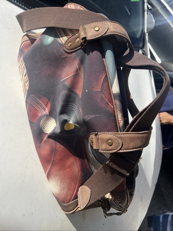Paul Smith Multicolor Abstract Duffle Bag Adjustable Straps Zipper Closure