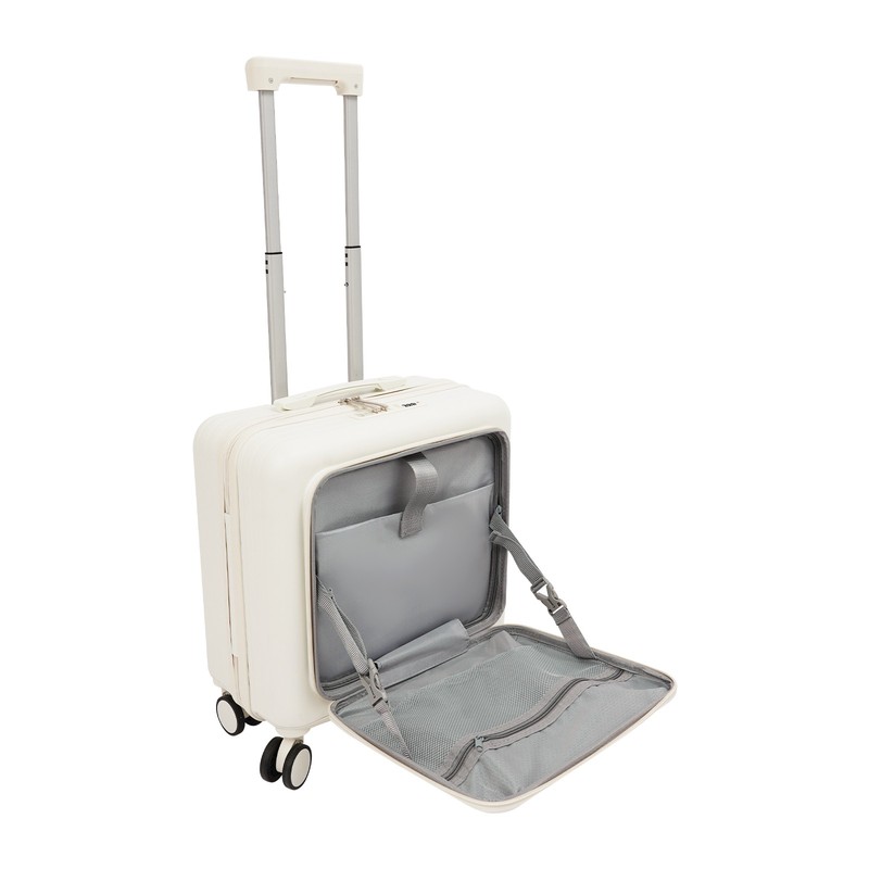 18" White Boarding Suitcase With Wheels Business People Travel Luggage Suitcase gallery
