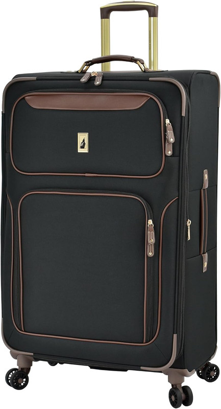 Nottingham 29 Inch Expandable Spinner Softside Suitcase, Black Chestnut