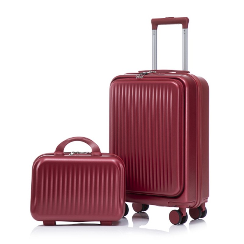 2Pcs ABS Spinner Wheel Luggage, with Combination Lock and Front Opening Design