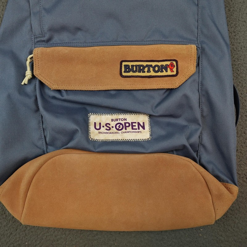 Burton U.S. Open Snowboarding Backpack Blue Tan Drawstring Rucksack Daypack gallery
