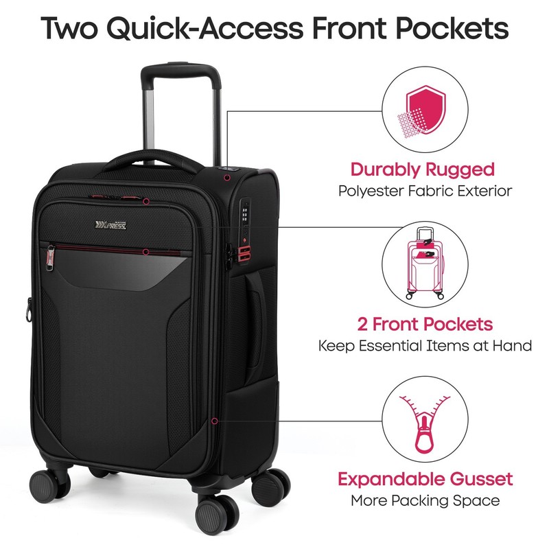 Softside Luggage Expandable Suitcase Set Upright Lightweight Luggage W/ TSA Lock gallery