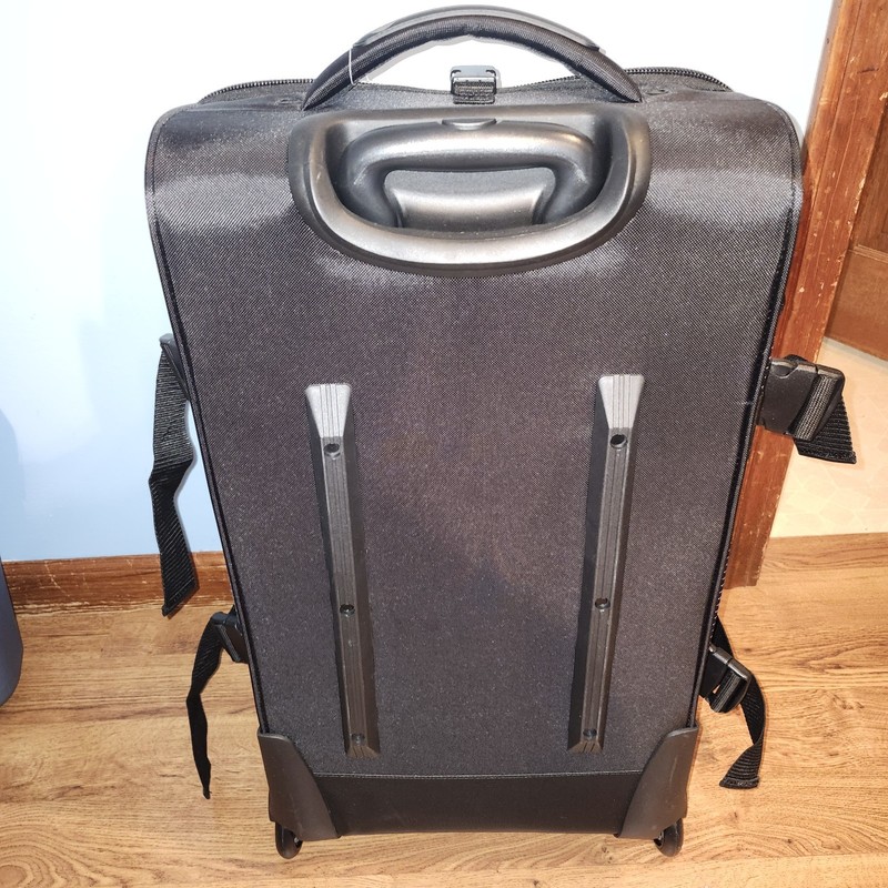 Samsonite Rolling Duffel Bag Blue Grid Ripstop Wheeled Travel Luggage 26" NEW gallery