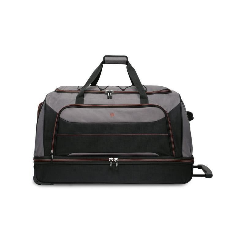 Rolling Duffel Bag 30 In Travel Gray Polyester Drop Bottom Luggage Storage 6 Lbs gallery