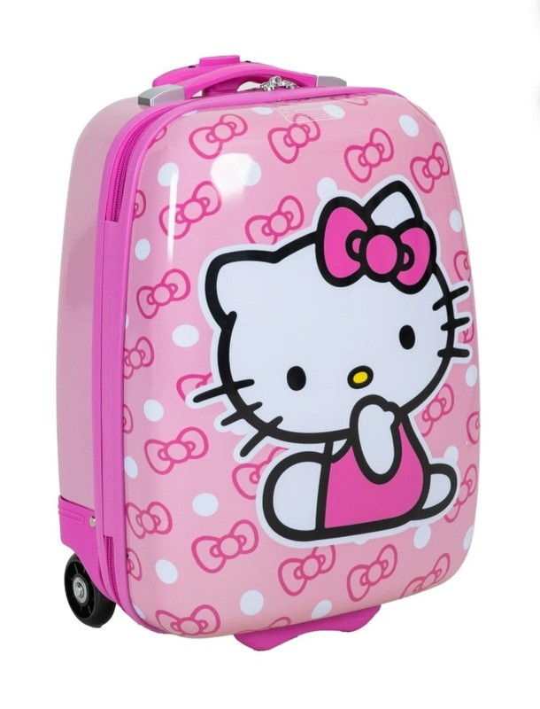 Hello Kitty Kid’s 16″ Carry On Harside Luggage Rolling – Pink – NEW